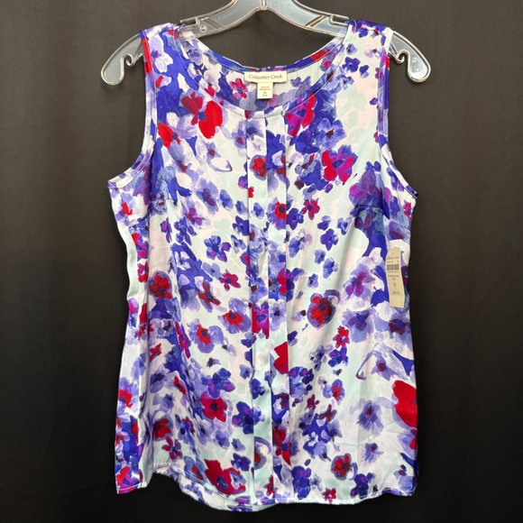 Coldwater Creek Tops - NEW Women’s XS Floral Sleeveless Blouse Top Watercolor Print Work Travel Spring